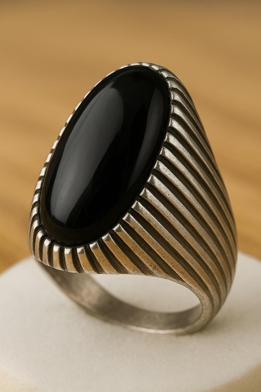 Handmade Yemeni Agate Ring for Men: 925 Sterling Silver Islamic Jewelry - Image 3