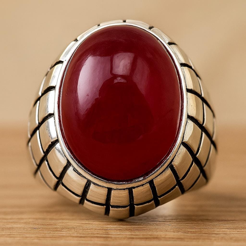 Handcrafted Sterling Silver Ruby Ring: Vintage Turkish Design - Image 3