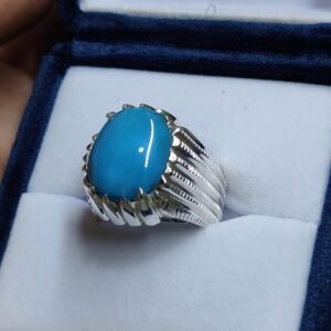 925 Sterling Silver Turquoise Ring for Men: Handmade Islamic Gift