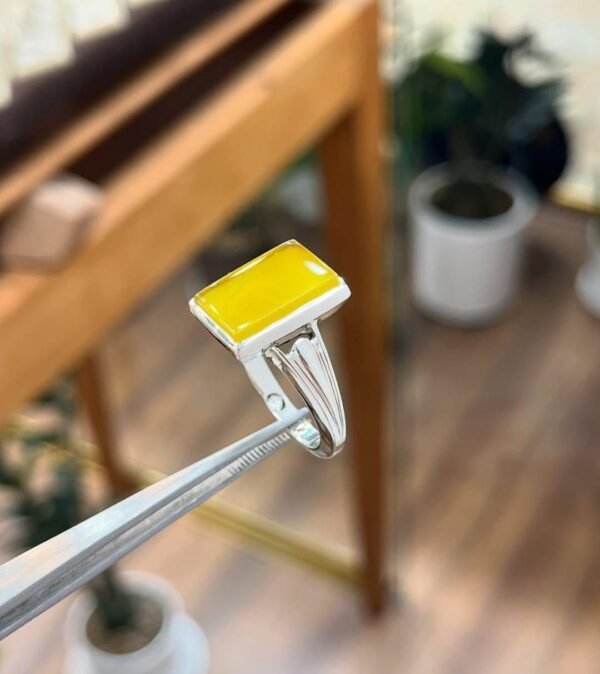 Handmade Zard Aqeeq Ring: 925 Sterling Silver Islamic Gemstone