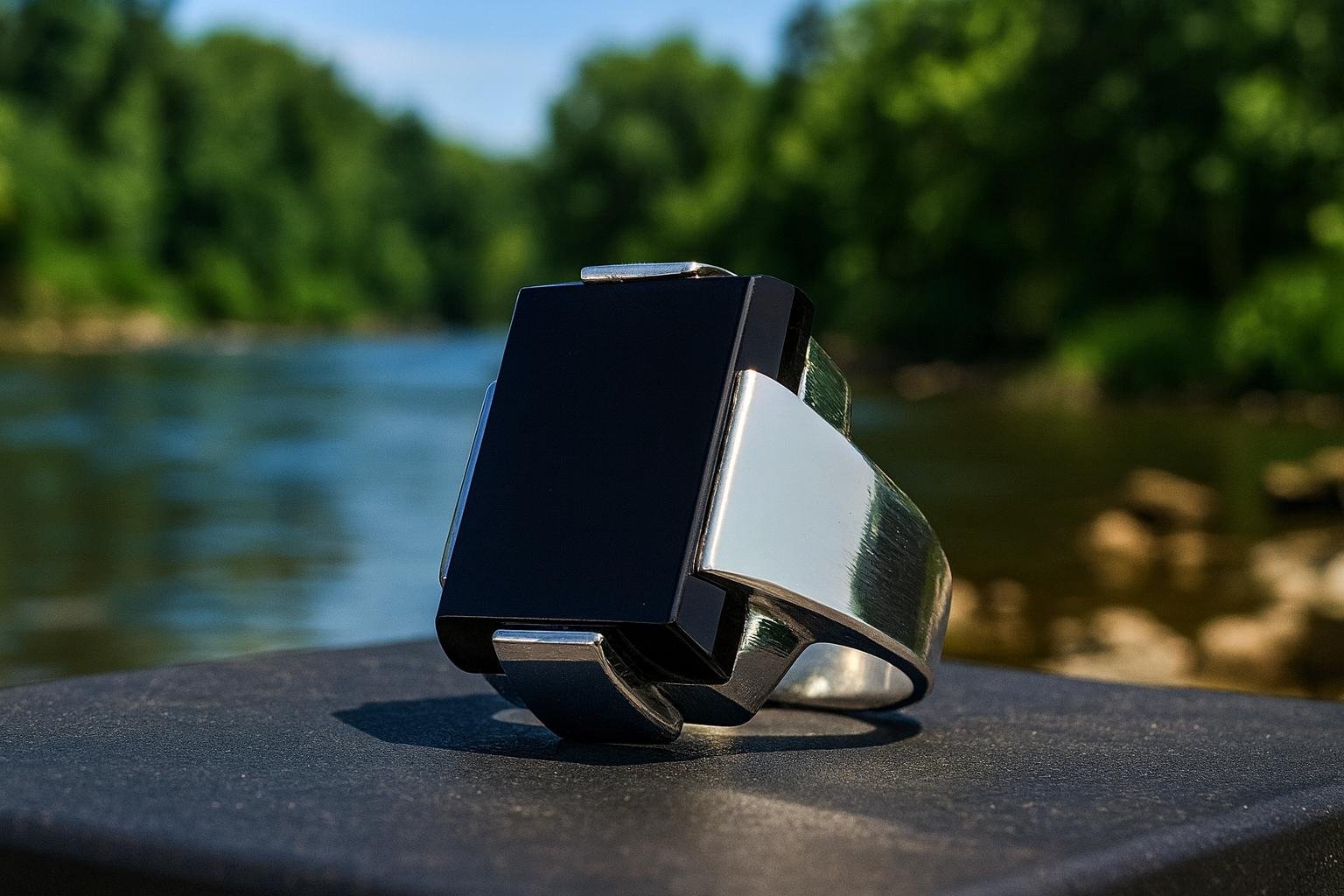 Men's Sterling Silver Aqeeq Ring: Handmade Islamic Signet - Image 4