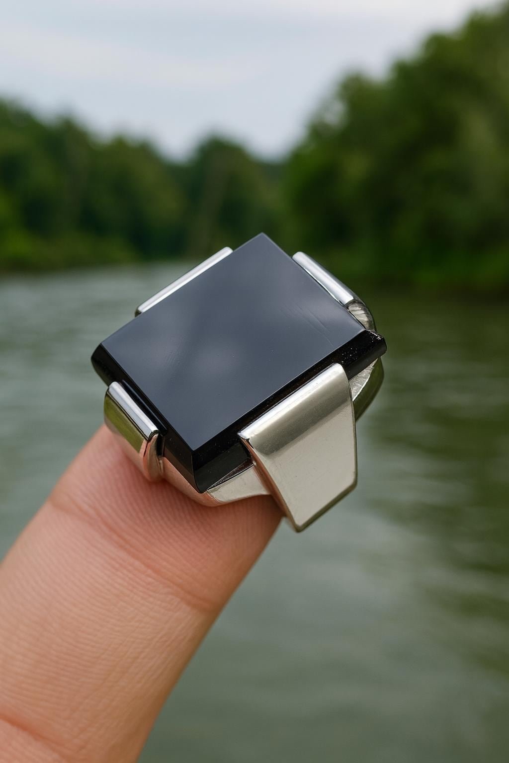 Men's Sterling Silver Aqeeq Ring: Handmade Islamic Signet - Image 2