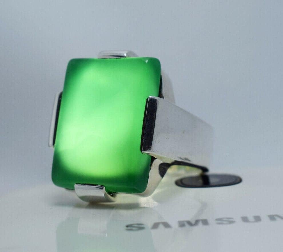 Handmade Green Agate Ring: 925 Sterling Silver Islamic Jewelry - Image 6
