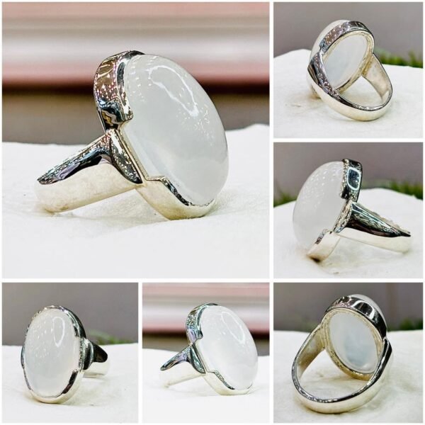 Handmade Sterling Silver Moonstone Ring: Boho Healing Crystal Jewelry - Image 3