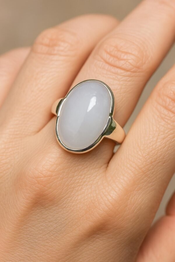 Handmade Sterling Silver Moonstone Ring: Boho Healing Crystal Jewelry - Image 4
