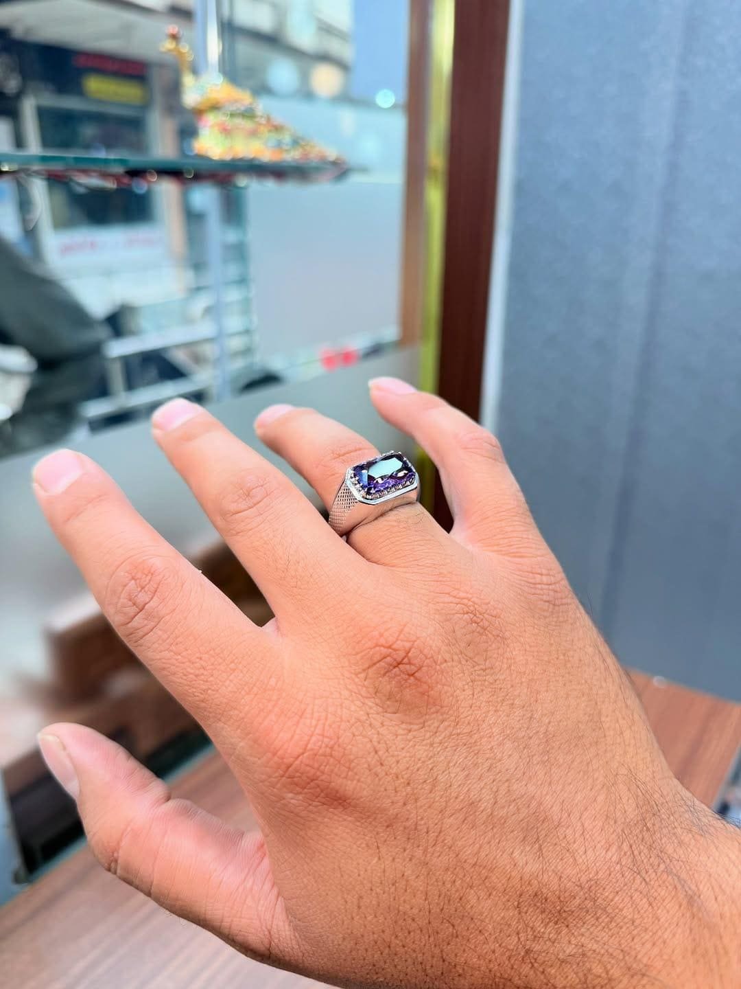 Handmade Amethyst Silver Ring: Unisex Healing Crystal Statement - Image 4