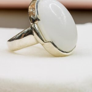 Handmade Sterling Silver Moonstone Ring: Boho Healing Crystal Jewelry
