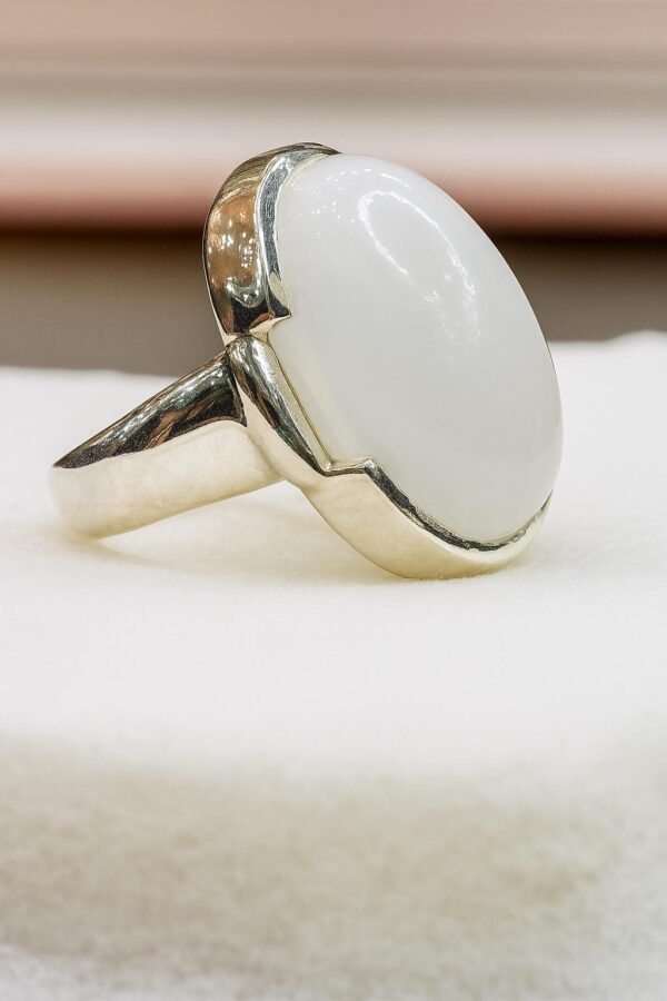 Handmade Sterling Silver Moonstone Ring: Boho Healing Crystal Jewelry
