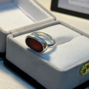 Handmade Sterling Silver Aqeeq Ring: King Salman Style Islamic Jewelry