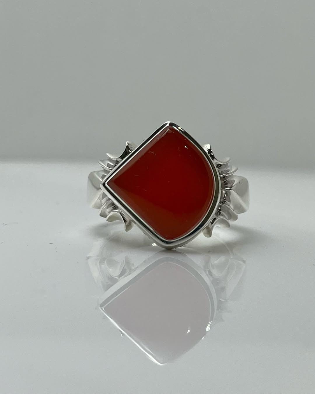Handmade Yemeni Aqeeq Sterling Silver Ring: Islamic Vintage Style - Image 4