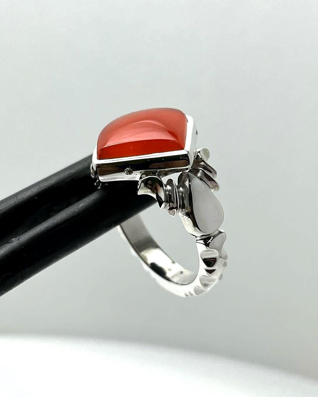 Handmade Yemeni Aqeeq Sterling Silver Ring: Islamic Vintage Style - Image 2