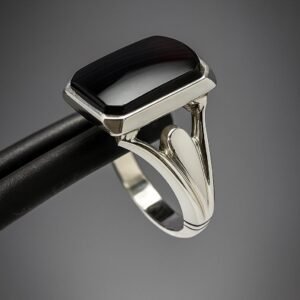 Handmade Yemeni Aqeeq Agate Ring: 925 Sterling Silver Islamic Jewelry