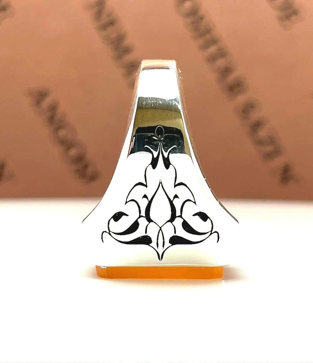 Handmade Yellow Agate Ring: Sterling Silver Gothic Signet - Image 2