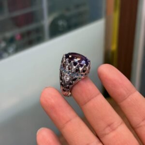 Amethyst Ring Mens Ring 925 Sterling Silver Ring Purple Gemstone Ring Men Handmade Turkish Ring Large Amethyst Ring Gift for Him