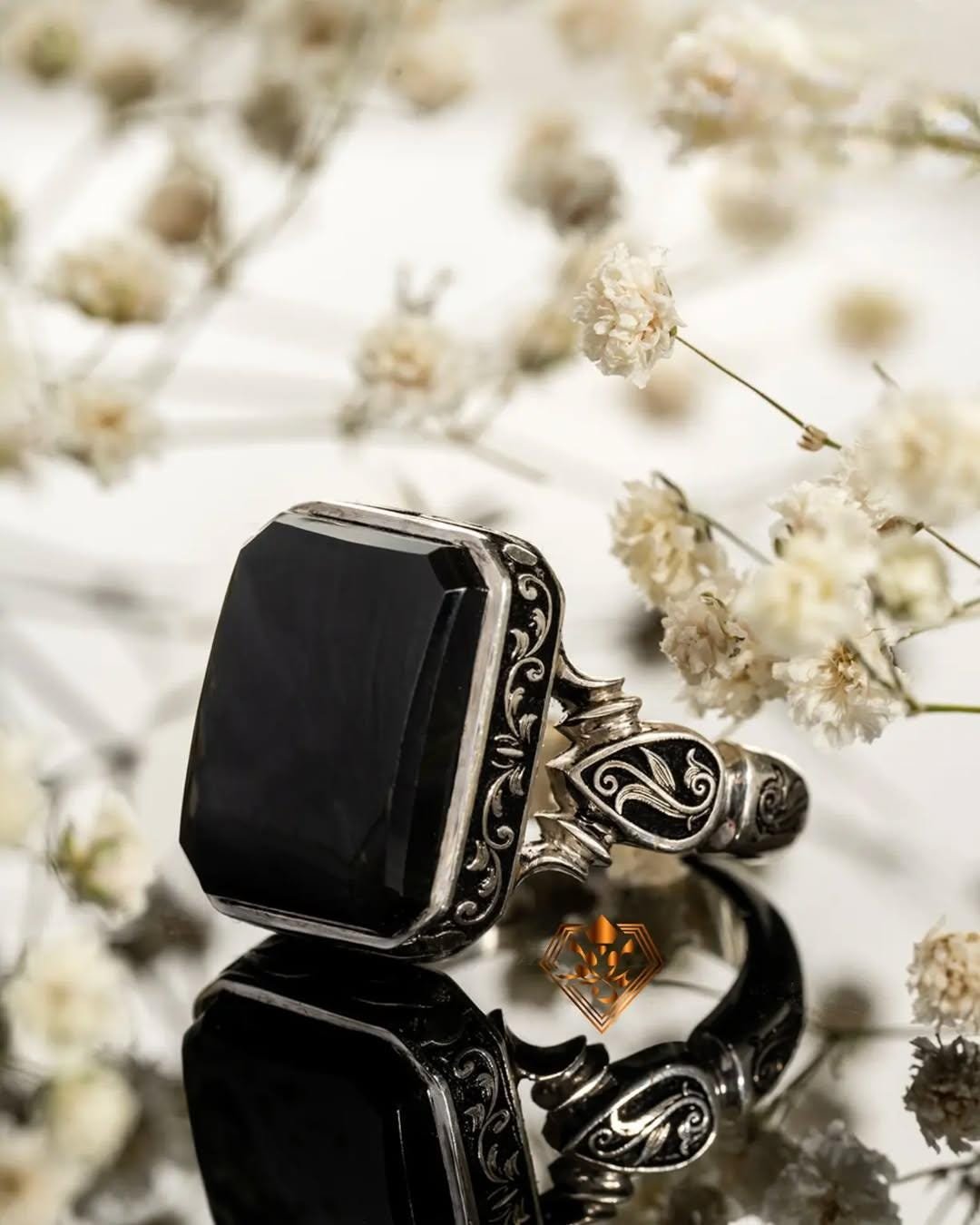 Handmade Black Agate Aqeeq Ring | 925 Sterling Silver Islamic Ring - Image 5