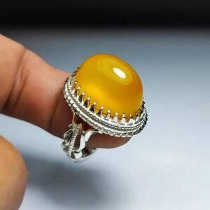 Yellow Agate Crown, Yellow Aqeeq Stone, Turkish Handmade, Ottoman Style, Gift for Him