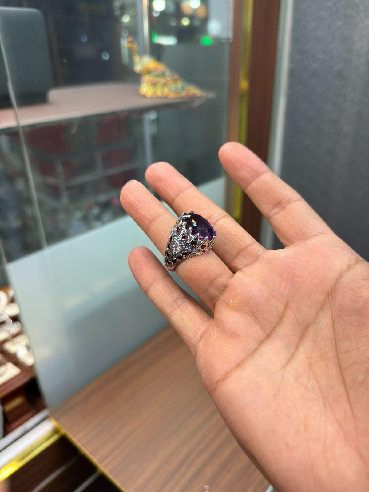 Amethyst Ring Mens Ring 925 Sterling Silver Ring Purple Gemstone Ring Men Handmade Turkish Ring Large Amethyst Ring Gift for Him - Image 3