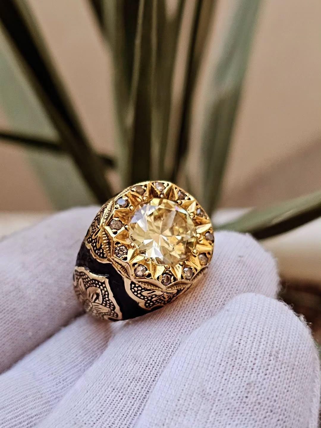 lab Certified white Moissanite Ring , 925 Sterling Silver , Gold Plated , Handmade Rings , Engagement Ring - Image 3