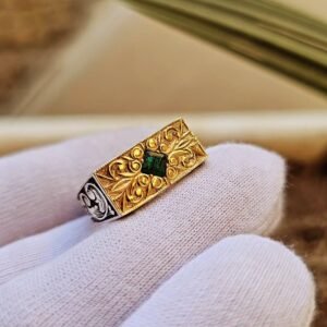 Original Emerald Zamurd Ring Gemstone 925 Sterling Silver Top Class gift for him