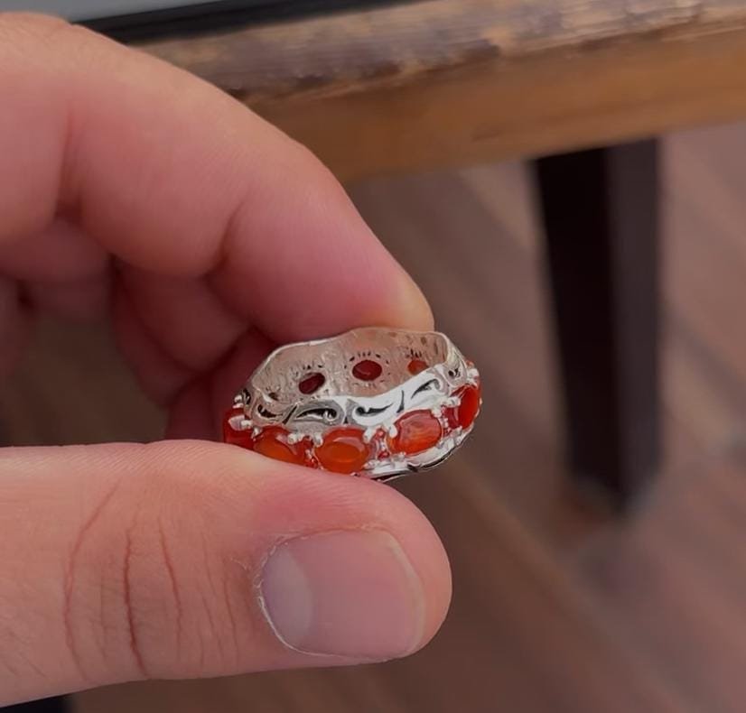 Handmade jewelry Agate Ring for men women, 925 Sterling Silver Chakra Healing Stones - Image 5