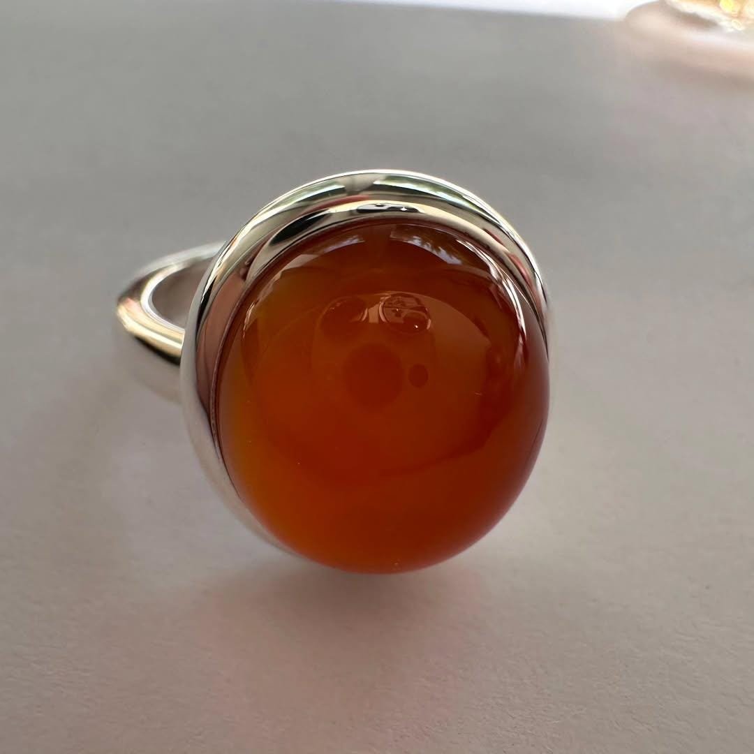 Red Aqeeq Agate Ring for Men in 925 Sterling Silver - Image 4