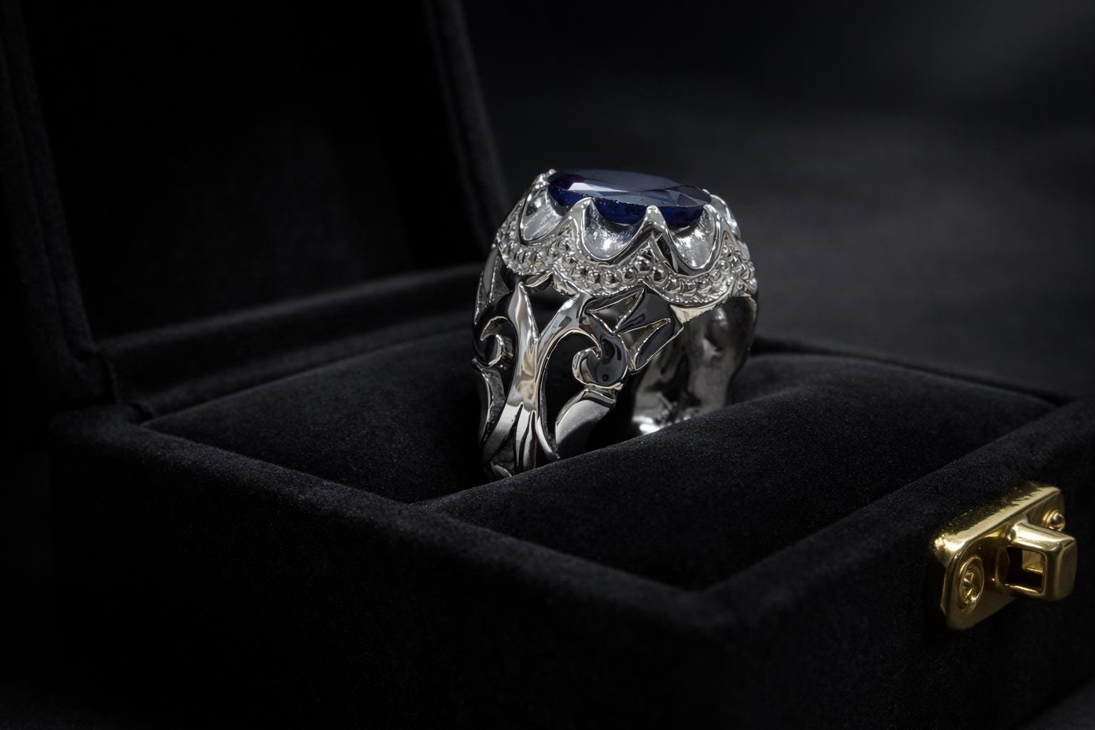 Blue Sapphire Ring Men’s Ring Natural Gemstone | 925 Sterling Silver Handmade for men women - Image 2
