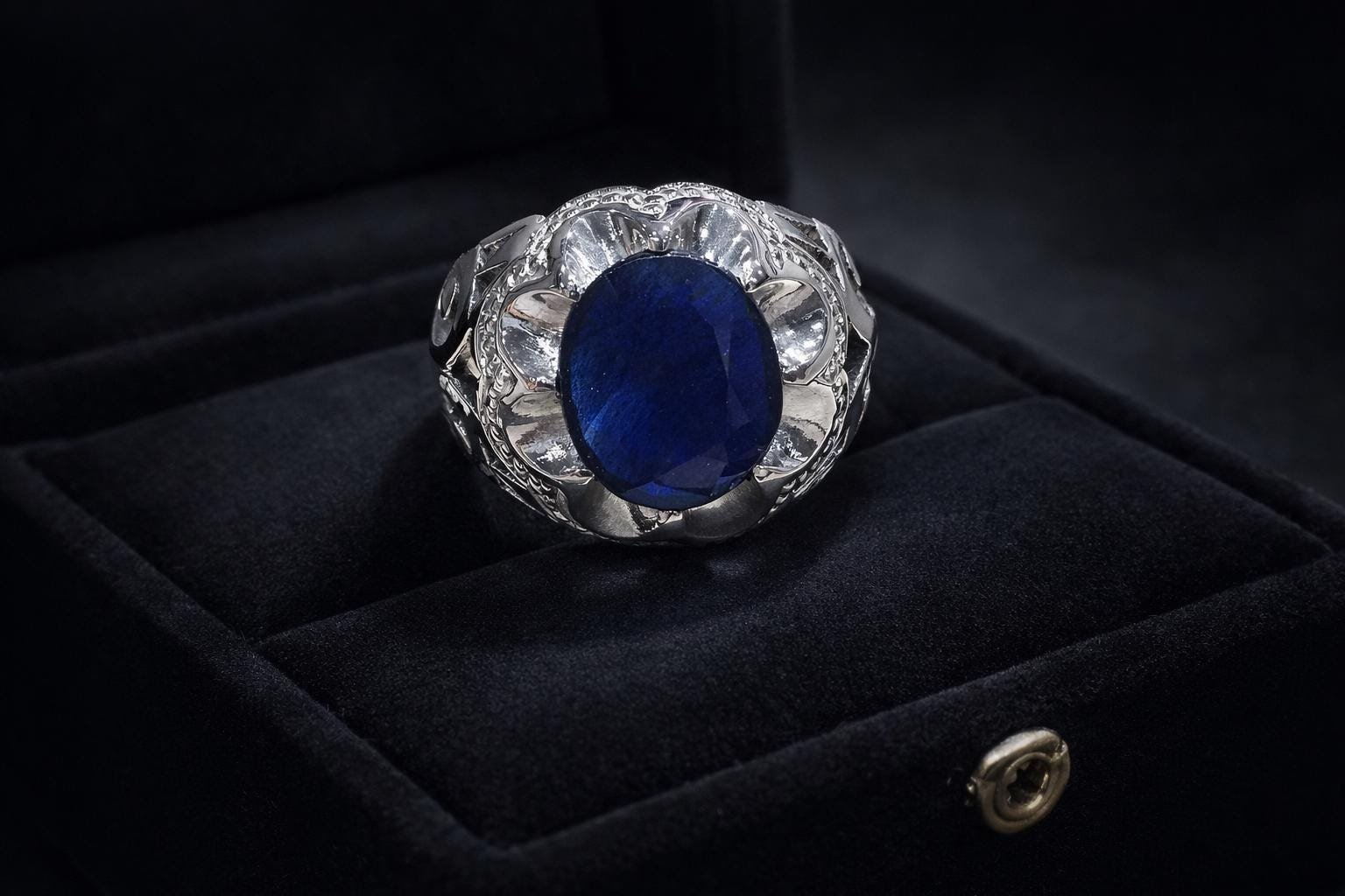 Blue Sapphire Ring Men’s Ring Natural Gemstone | 925 Sterling Silver Handmade for men women - Image 6