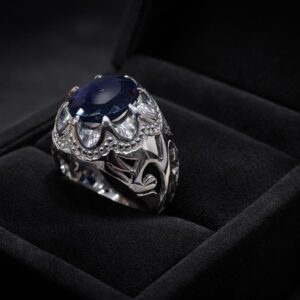 Blue Sapphire Ring Men’s Ring Natural Gemstone | 925 Sterling Silver Handmade for men women