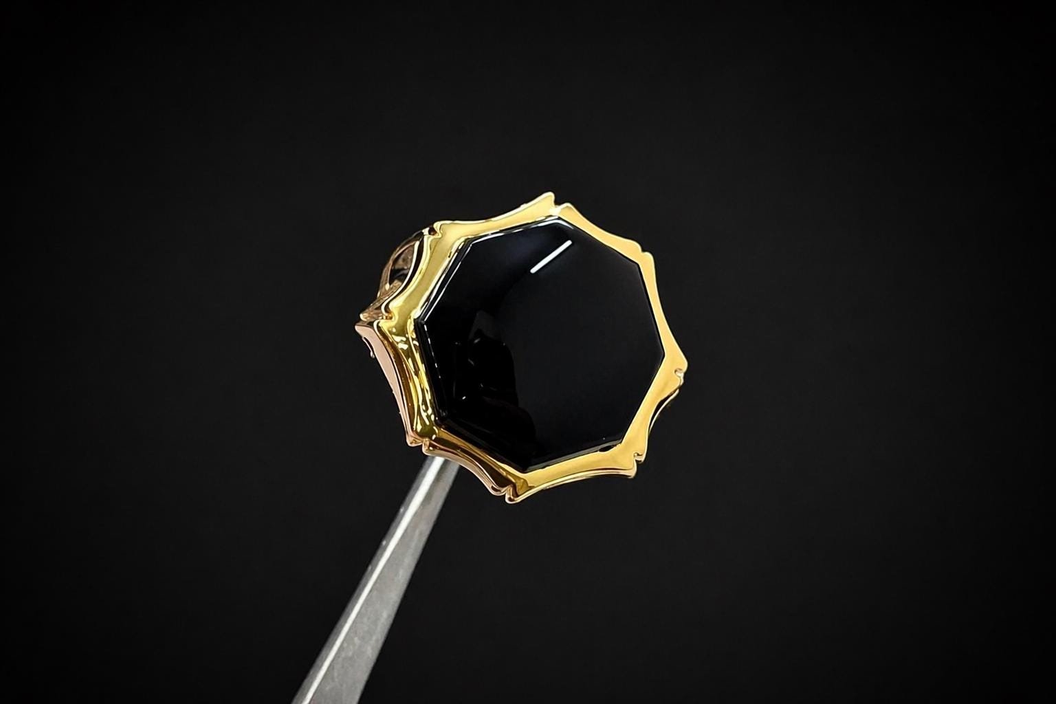 Sterling Silver Black Agate Signet Ring: Islamic Engraved Men's Band - Image 6