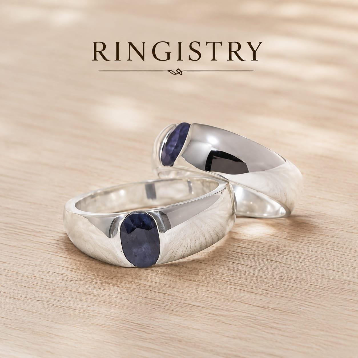 Natural Blue Sapphire Signet Ring, 925 Sterling Silver Men's Band, Genuine Sapphire, Handcrafted Wedding & Anniversary Ring - Image 2