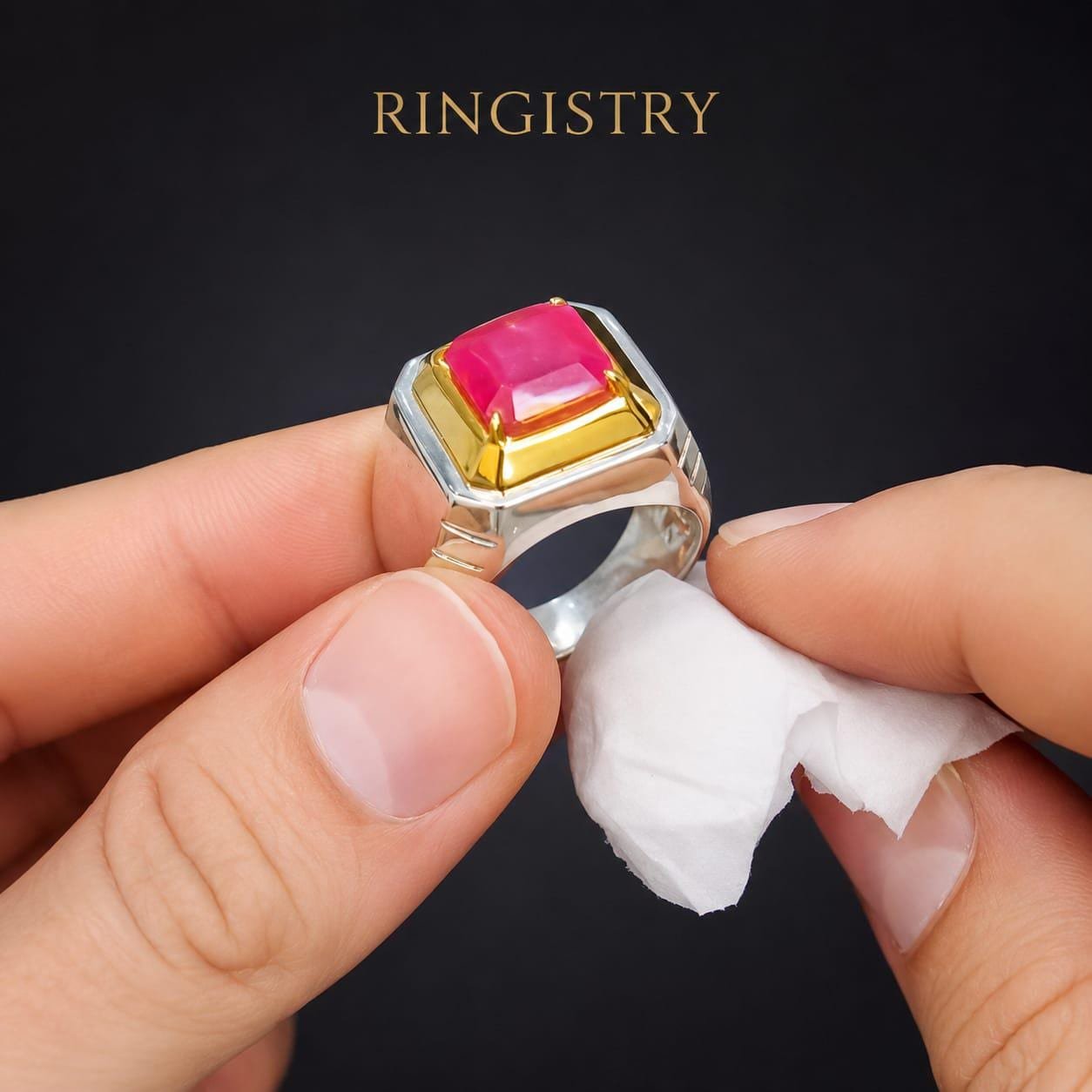 Natural Ruby Ring: Oval Red Gemstone, Silver Leaf Band, Vintage Style - Image 2