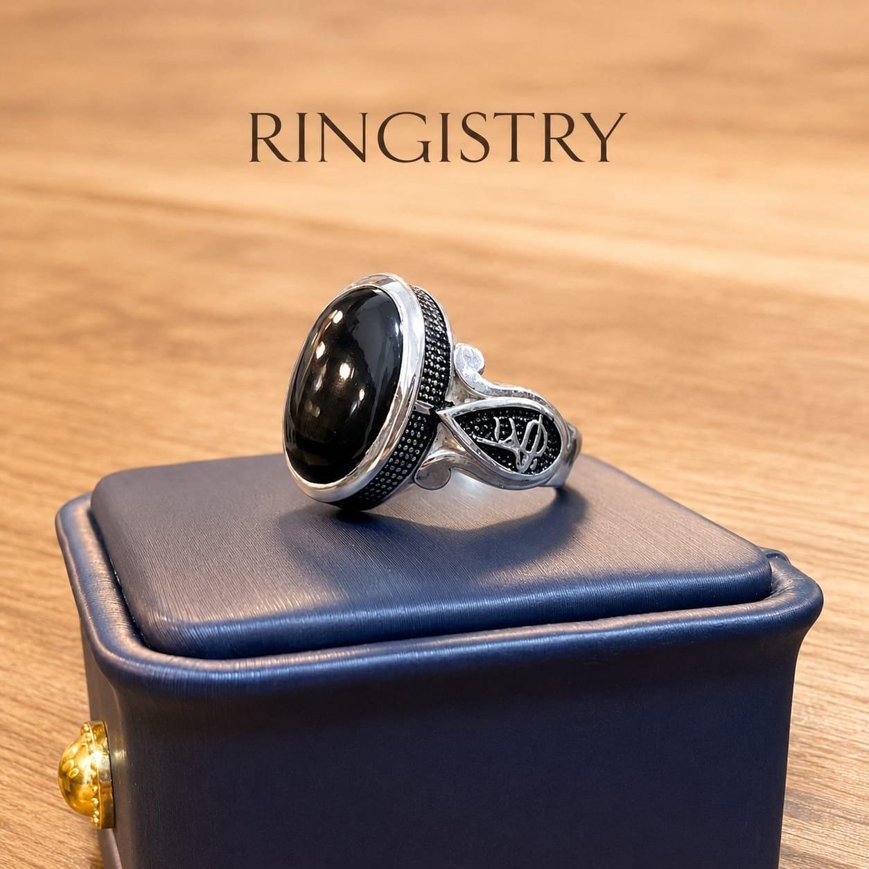 Mens Black Aqeeq Ring, Handmade Silver Ring, Yemeni Agate Ring for Men, Islamic Aqeeq Ring, Black Onyx Statement Ring, Gift for Him - Image 3