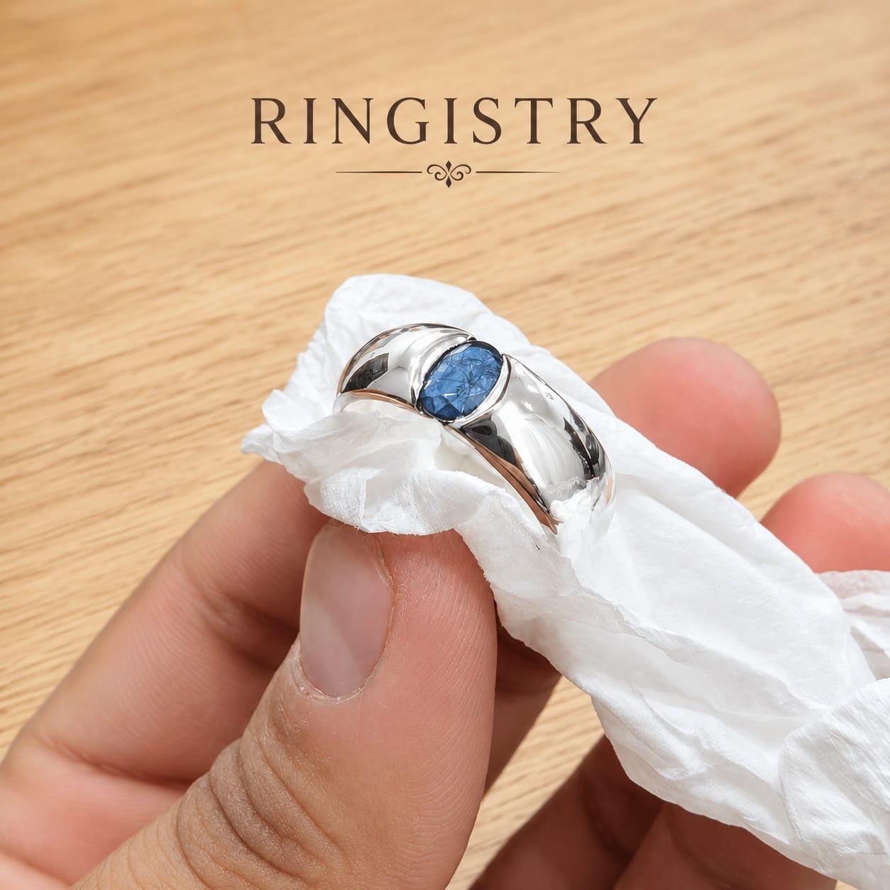 Natural Blue Sapphire Signet Ring, 925 Sterling Silver Men's Band, Genuine Sapphire, Handcrafted Wedding & Anniversary Ring - Image 3
