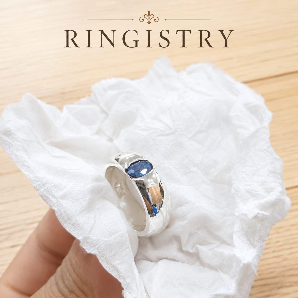 Natural Blue Sapphire Signet Ring, 925 Sterling Silver Men's Band, Genuine Sapphire, Handcrafted Wedding & Anniversary Ring - Image 4