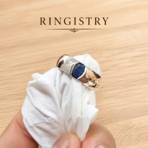 Natural Blue Sapphire Signet Ring, 925 Sterling Silver Men's Band, Genuine Sapphire, Handcrafted Wedding & Anniversary Ring