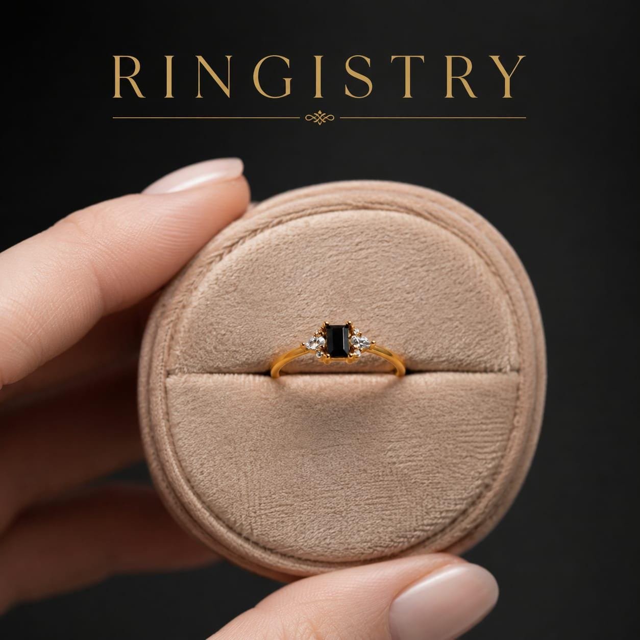 Black Agate Baguette Ring, 18K & 21K Gold Art Deco Jewelry - Image 3
