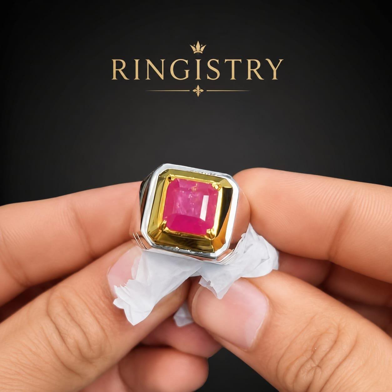 Natural Ruby Ring: Oval Red Gemstone, Silver Leaf Band, Vintage Style - Image 3