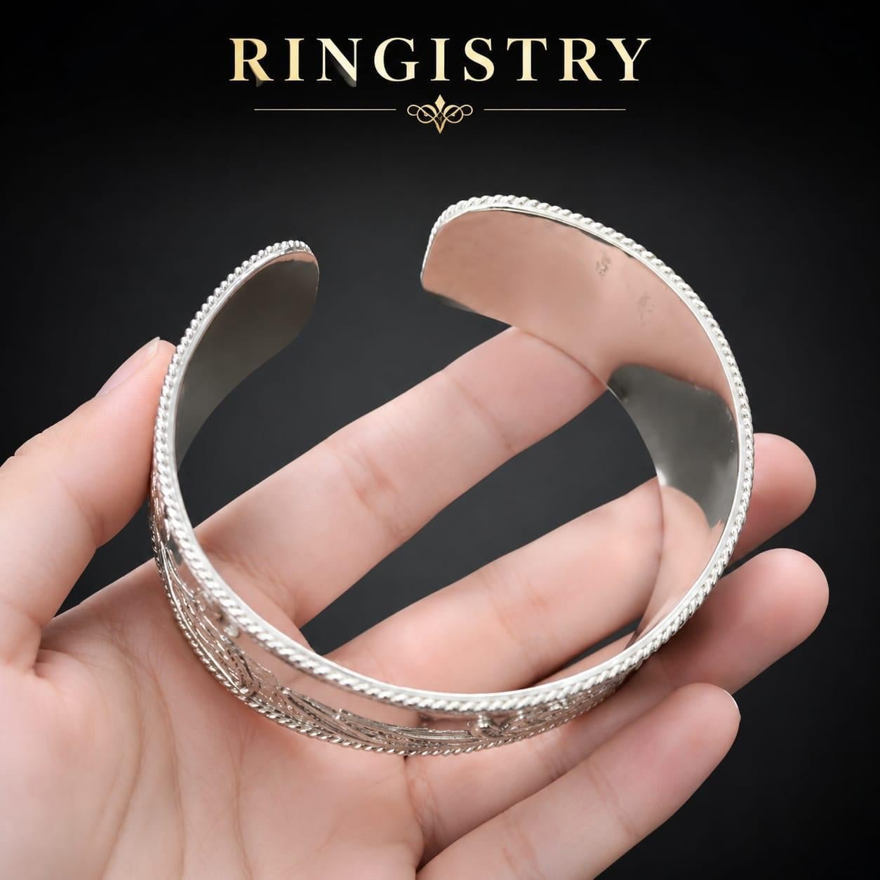 925 Sterling Silver Zulfiqar Sword Cuff Bracelet, Imam Ali Calligraphy Bangle - Image 5
