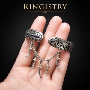 Sterling Silver Nad e Ali Cuff Bracelet, Arabic Calligraphy Zulfiqar Sword Bangle