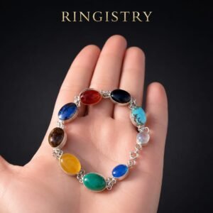Handmade Sterling Silver Multi Gemstone Bracelet, Adjustable Chakra Jewelry for Women