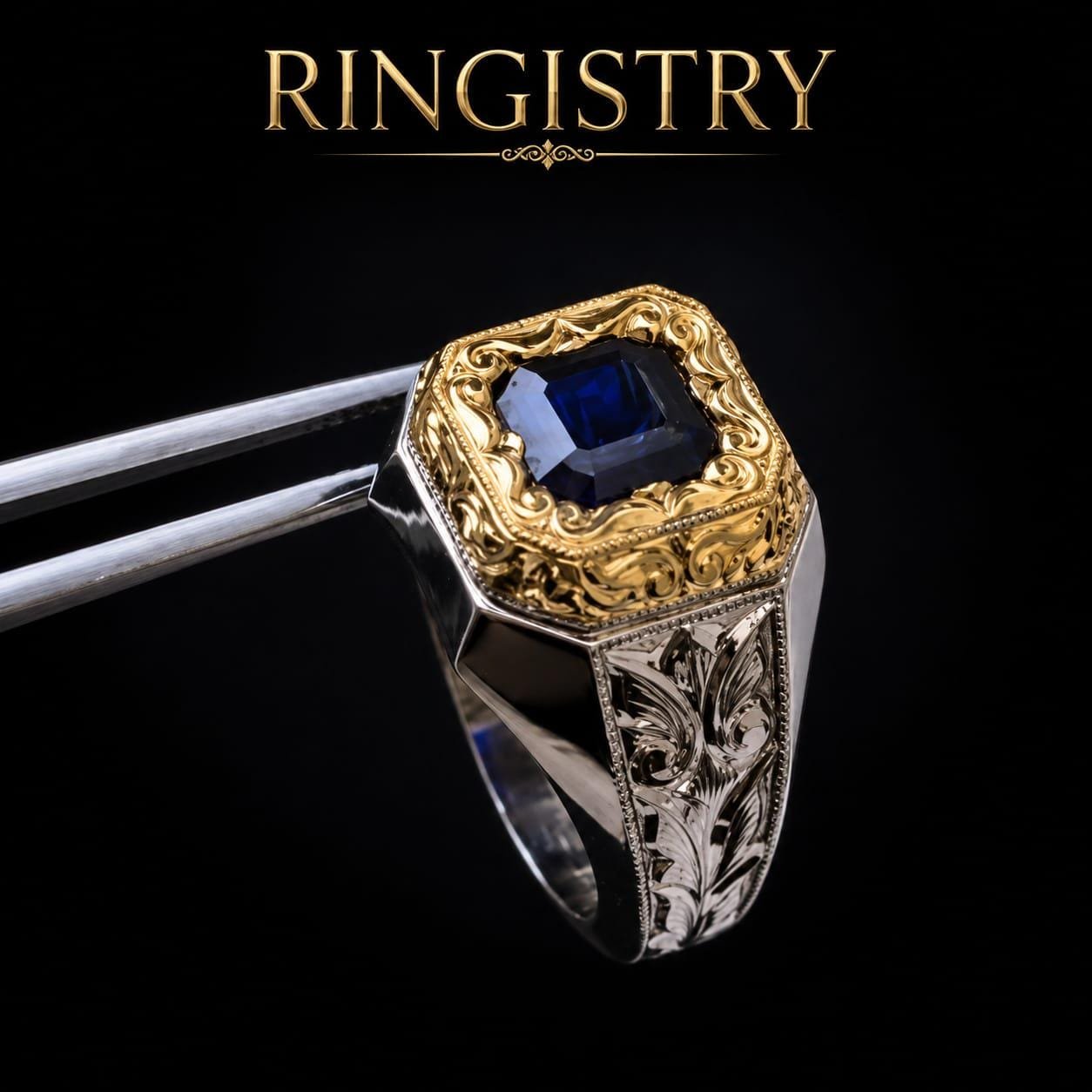 Natural Kashmiri Blue Sapphire Ring, Square Cut, 925 Sterling Silver, Handmade ring