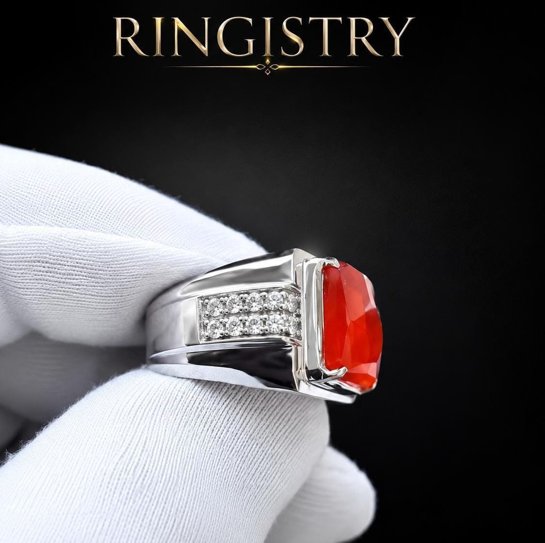 Handmade Red Agate Ring, Yemeni Aqeeq Sterling Silver ring, Islamic Men’s Jewelry, Turkish Style Statement Ring - Image 6